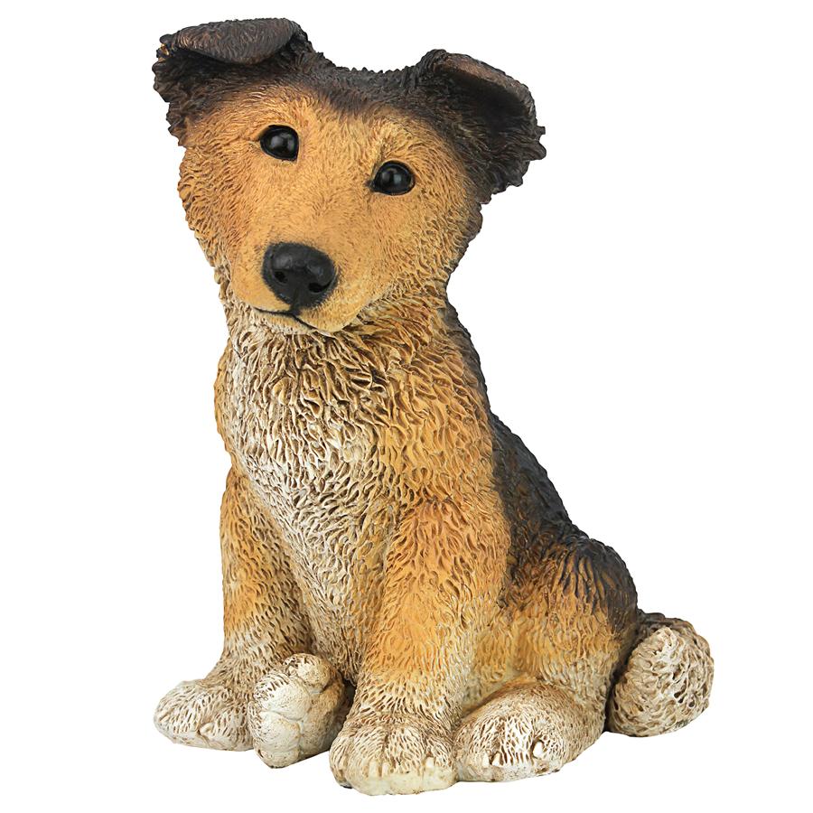 Brown Collie Puppy Dog Statue