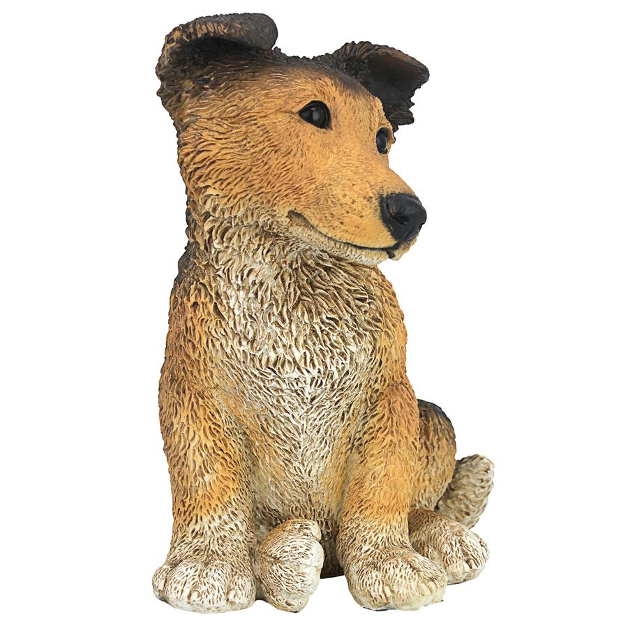 Brown Collie Puppy Dog Statue