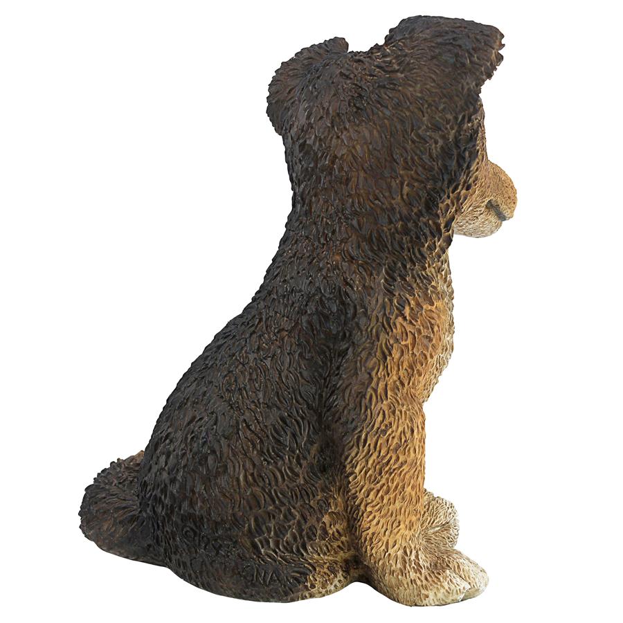 Brown Collie Puppy Dog Statue