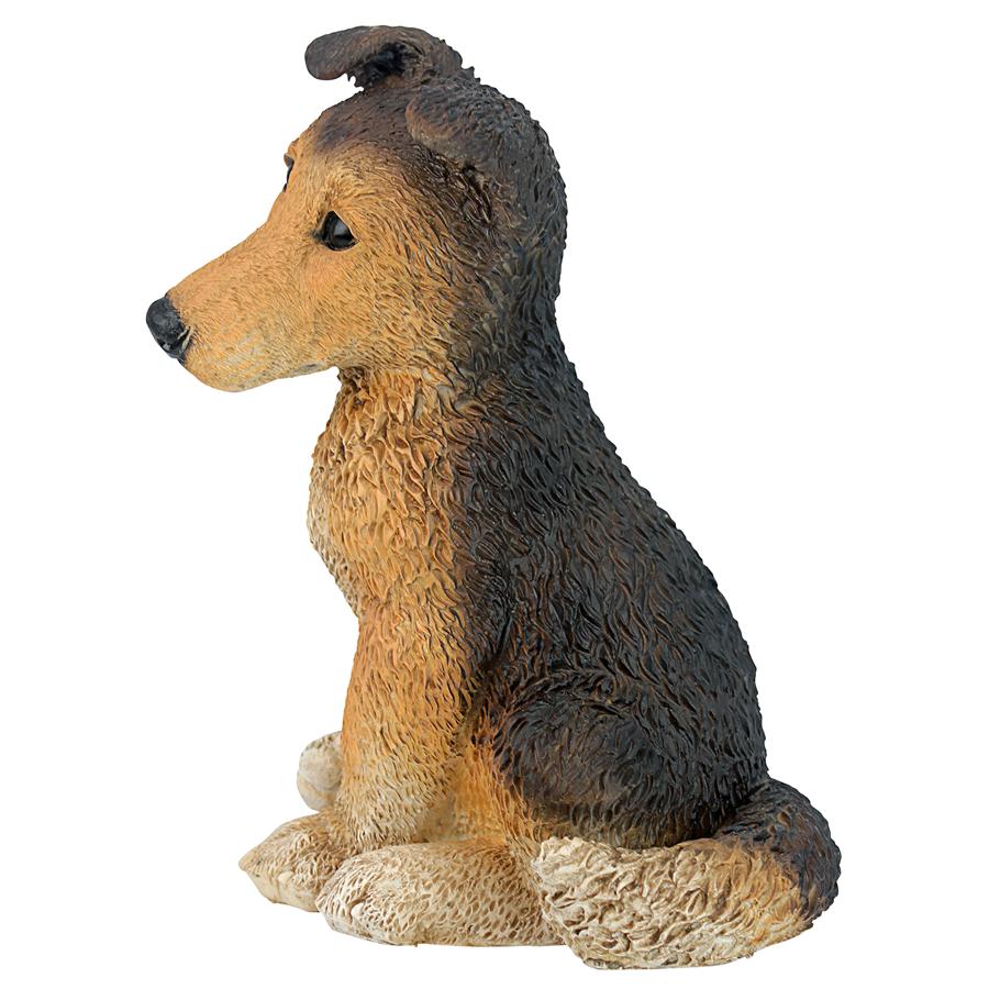 Brown Collie Puppy Dog Statue