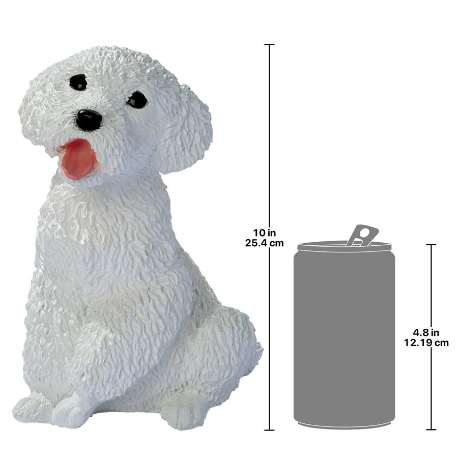 White Poodle Puppy Dog Statue