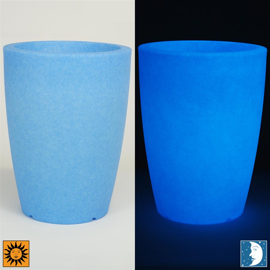 Glow in the Dark Planter Urn - Blue 12 inch Cielo Cachepot