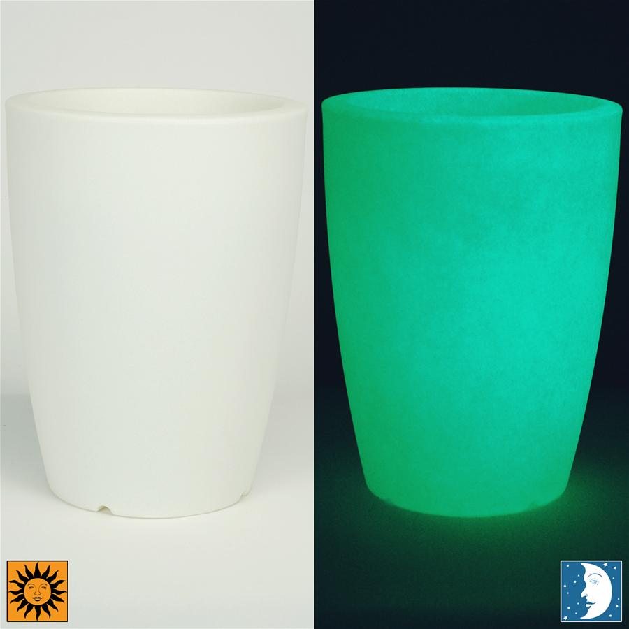 Glow in the Dark Planter Urn - White 14 inch Cielo Cachepot