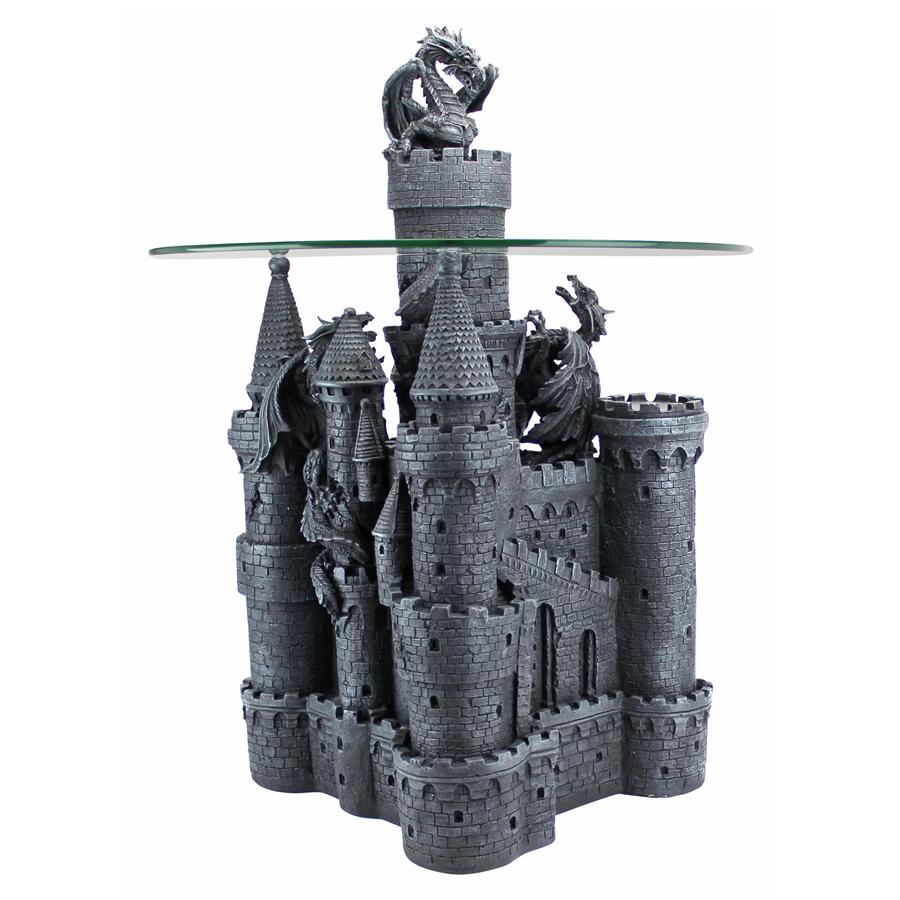 Lord Langton's Gothic Dragon Castle Glass-Topped Sculptural Table