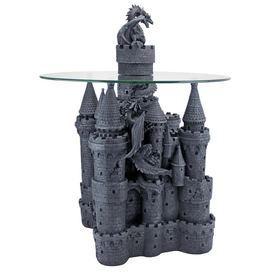 Lord Langton's Gothic Dragon Castle Glass-Topped Sculptural Table