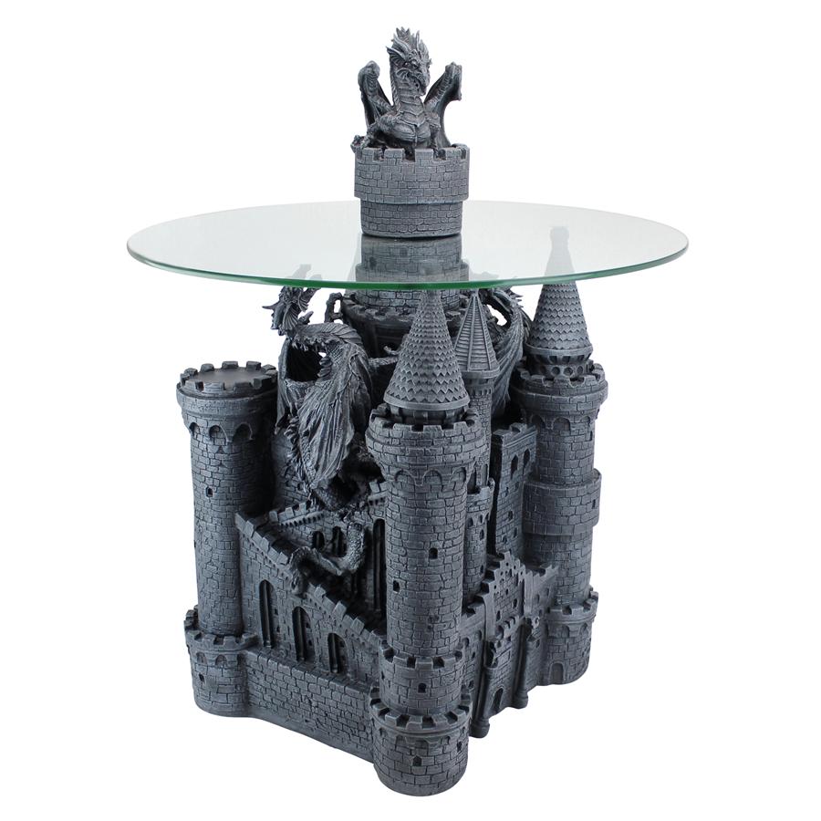 Lord Langton's Gothic Dragon Castle Glass-Topped Sculptural Table