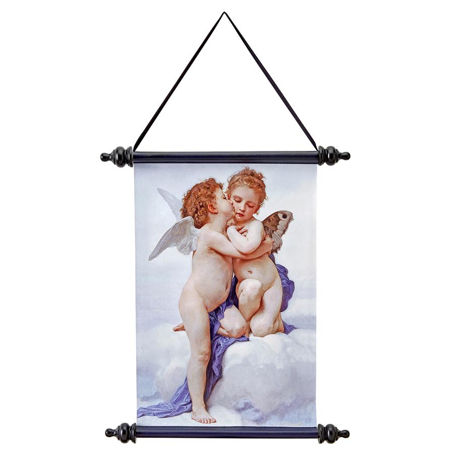 Cupid & Psyche: The First Kiss Canvas Wall Scroll