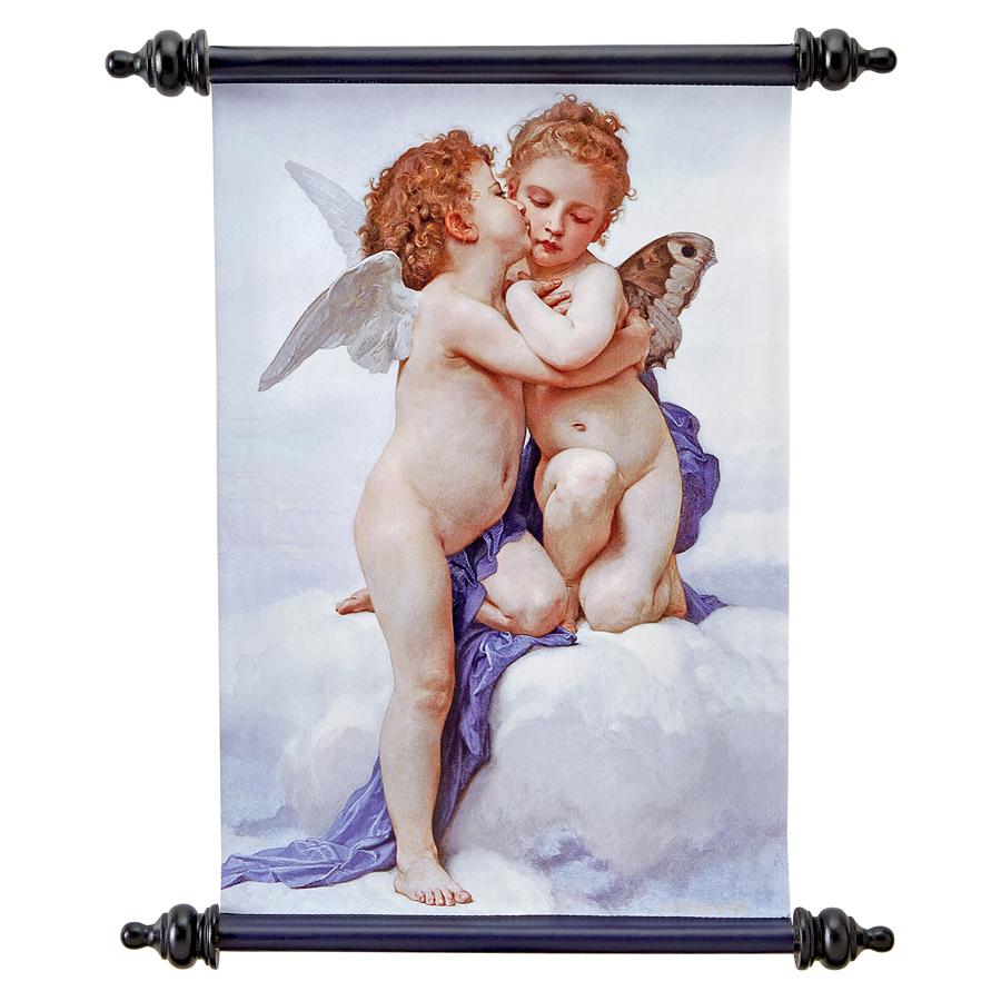 Cupid & Psyche: The First Kiss Canvas Wall Scroll