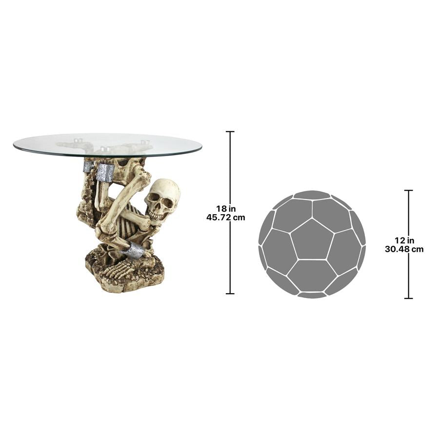 The Gothic Contortionist Skeleton Glass-Topped Sculptural Side Table