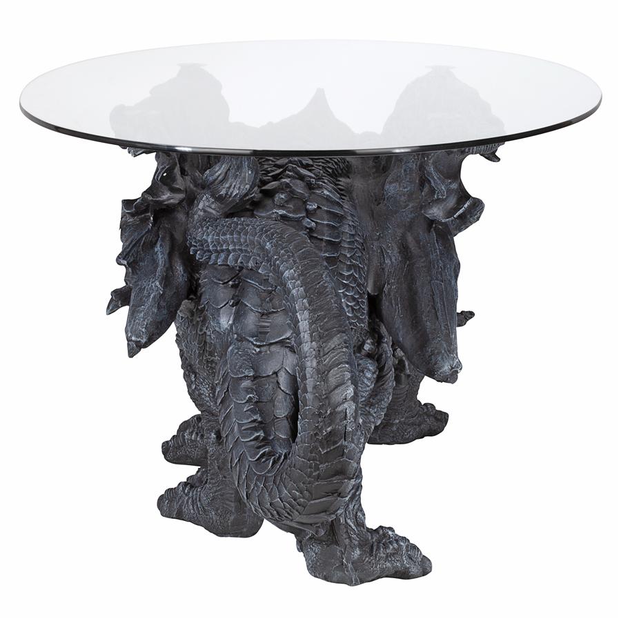 Warwickshire Gothic Dragon Glass-Topped Sculptural Coffee Table