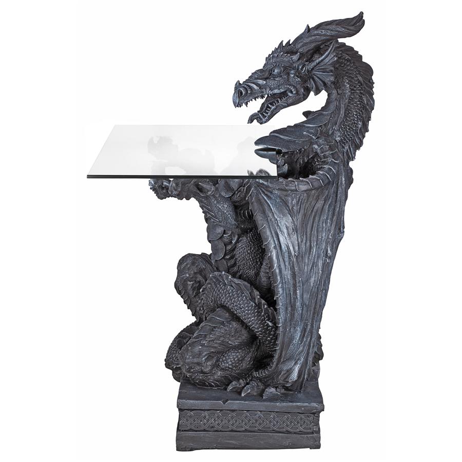 The Subservient Dragon Glass-Topped Sculptural Table