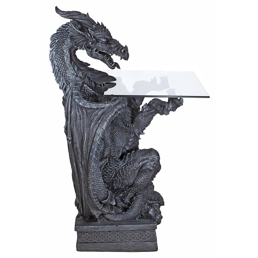 The Subservient Dragon Glass-Topped Sculptural Table