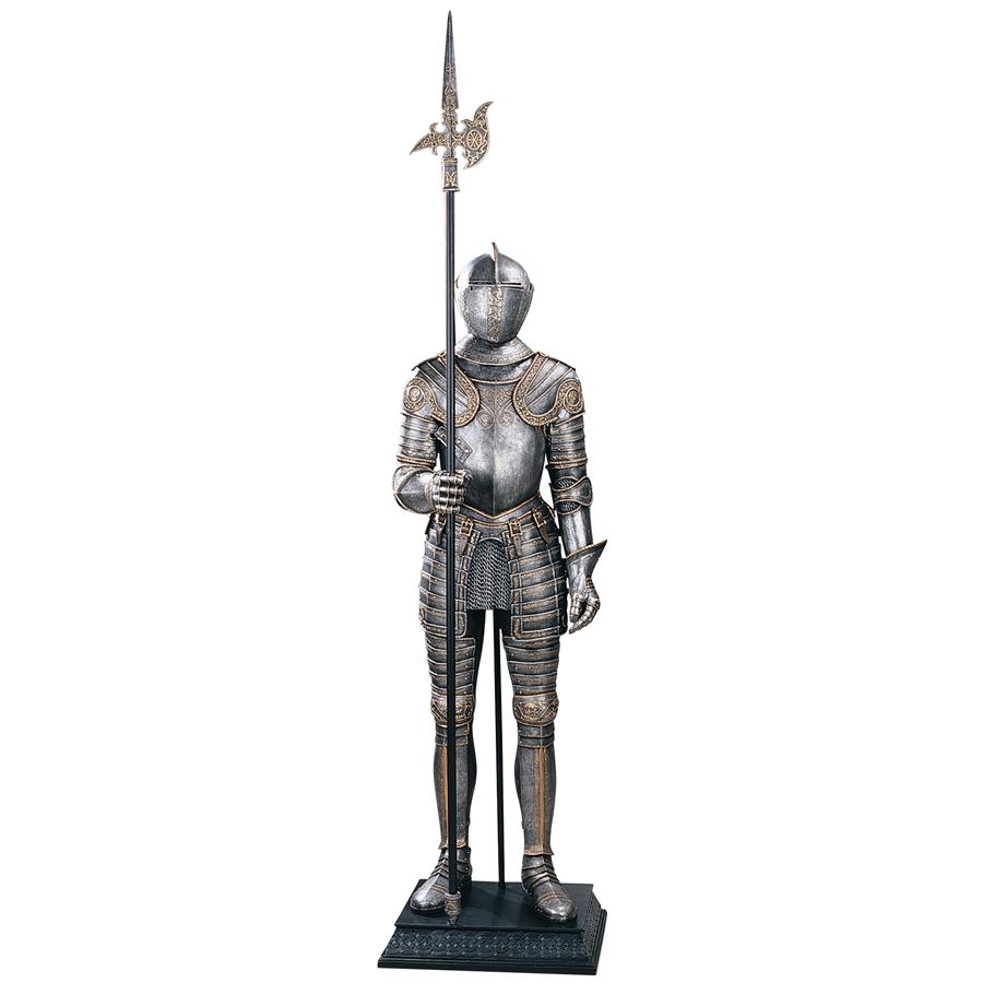 16th-Century Italian Armor Sculpture with Halberd