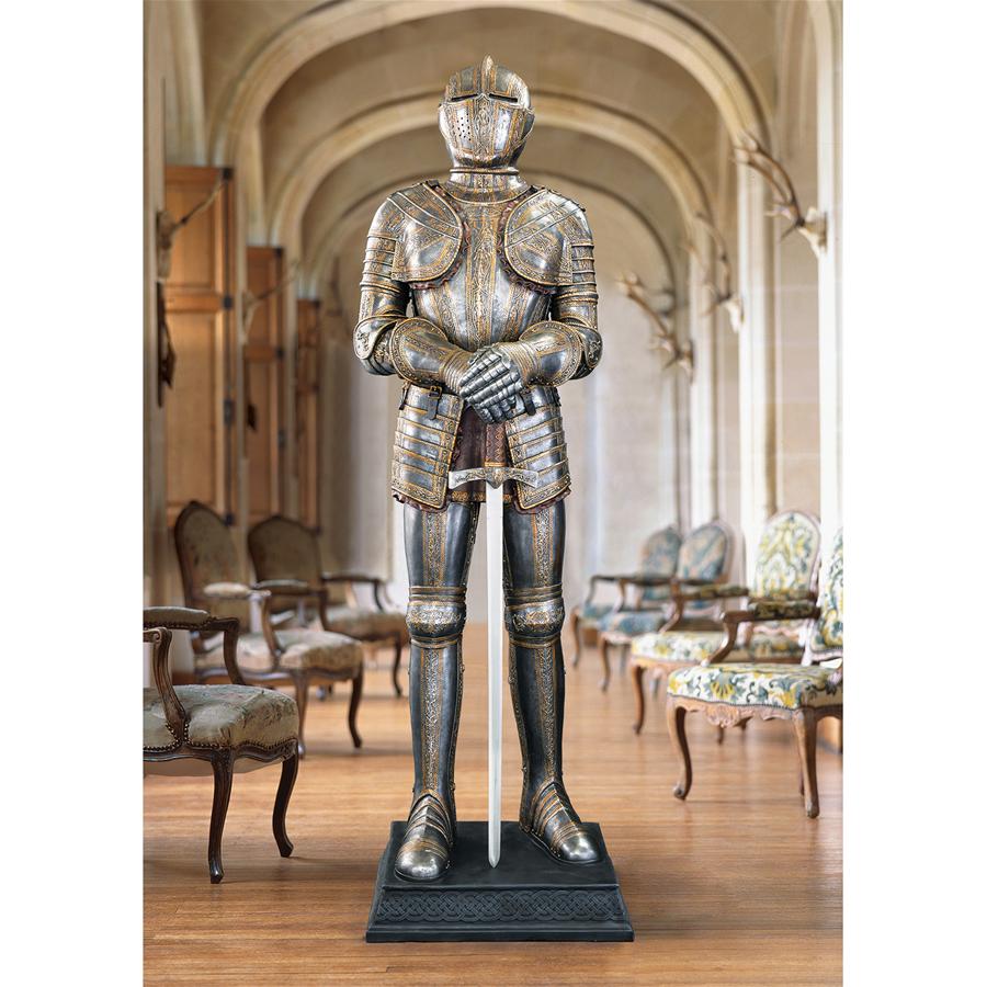 Knight's Guard Medieval Armor Sculpture with Sword