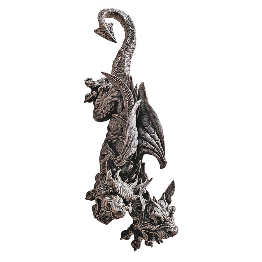 Double Trouble Gothic Gargoyle Hanging Wall Sculpture