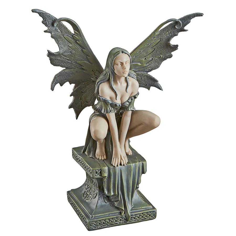 Celtic Fairy's Perilous Perch Garden Statue: Medium