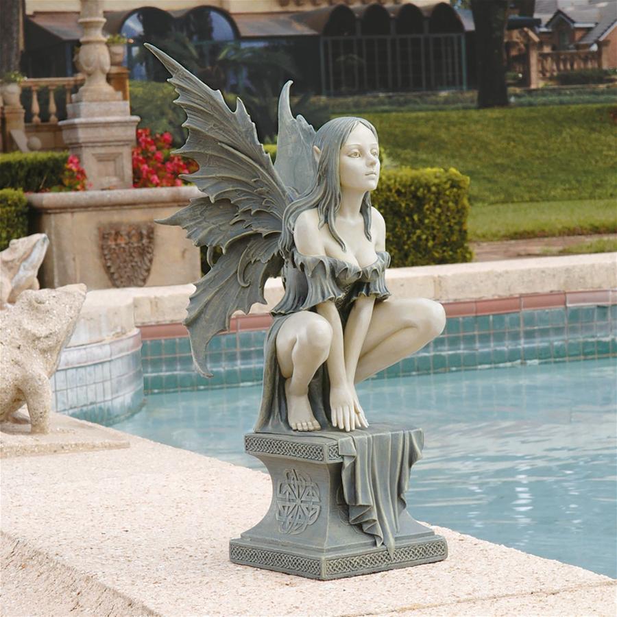 Celtic Fairy's Perilous Perch Garden Statue: Large