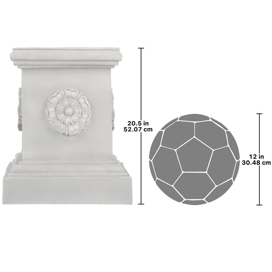 English Rosette Garden Sculptural Plinth: Grande