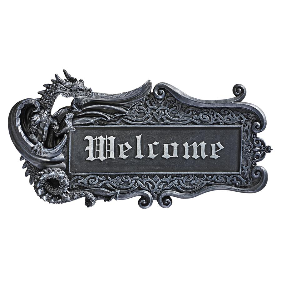 Dragon Welcome Sign Wall Plaque