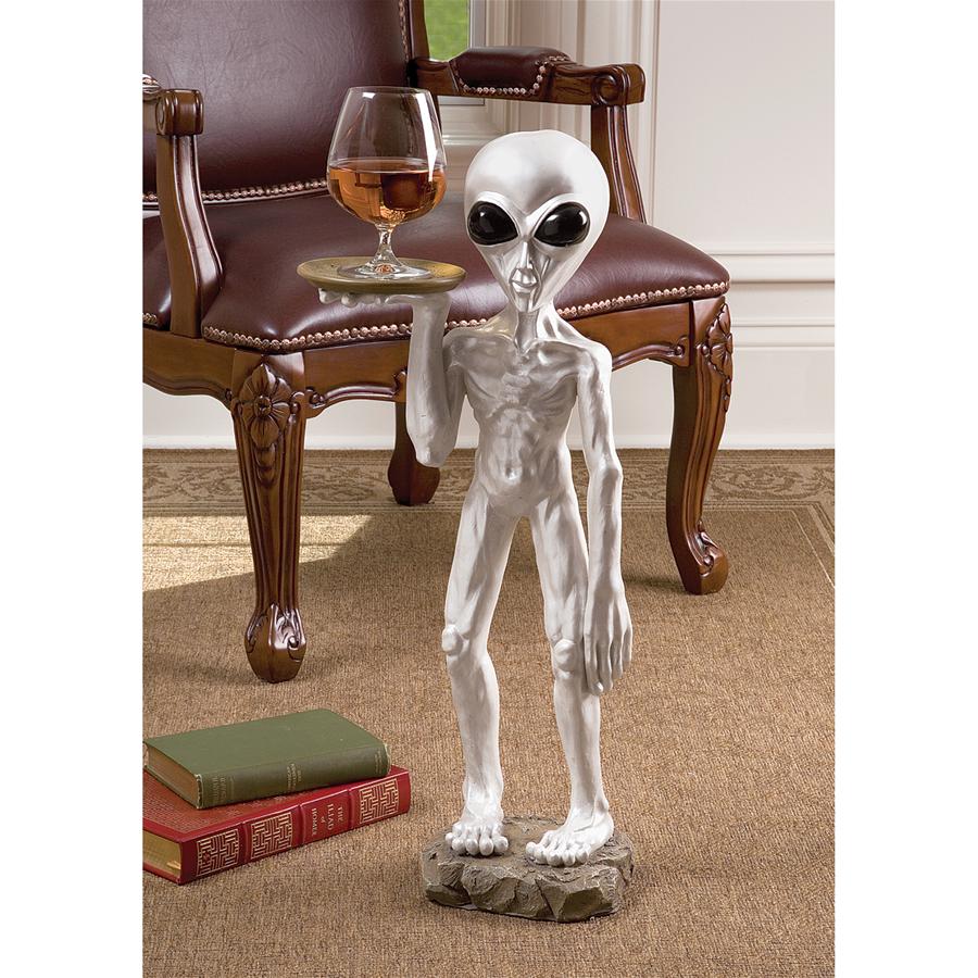 Roswell the Alien Butler Sculptural Pedestal Table