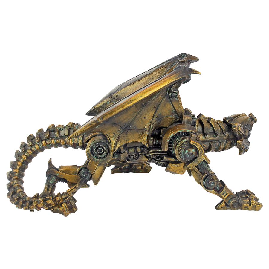 Steampunk Gothic Gear Dragon Statue