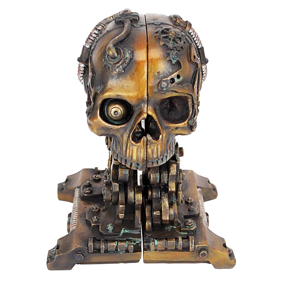 Cyborg Skeleton Bookend Statue