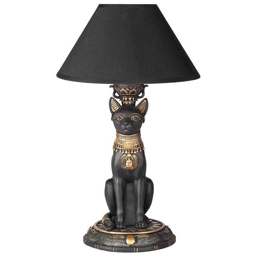 Royal Cat Goddess Bastet Sculptural Table Lamp: Each