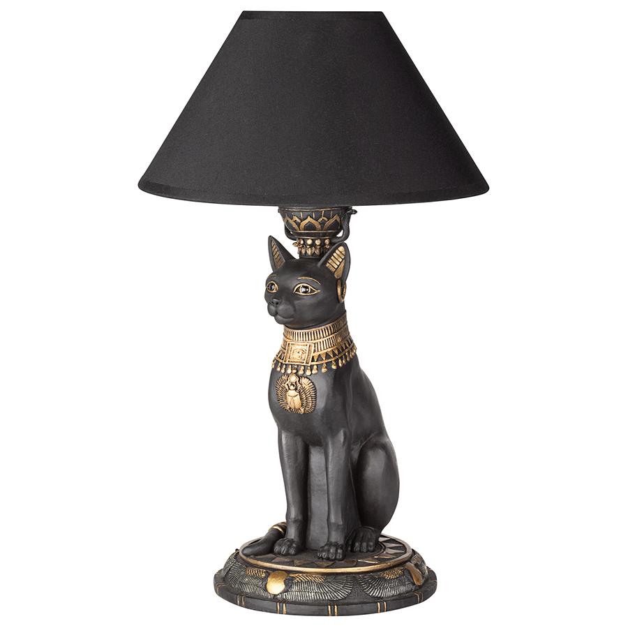 Royal Cat Goddess Bastet Sculptural Table Lamp: Each