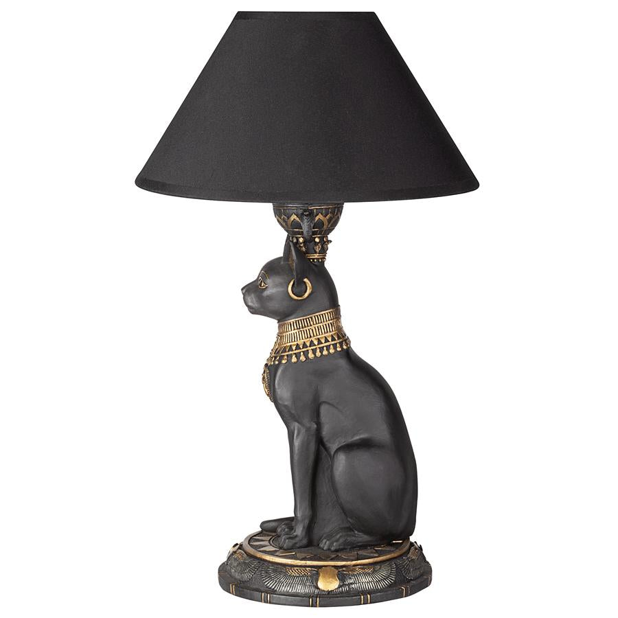 Royal Cat Goddess Bastet Sculptural Table Lamp: Each