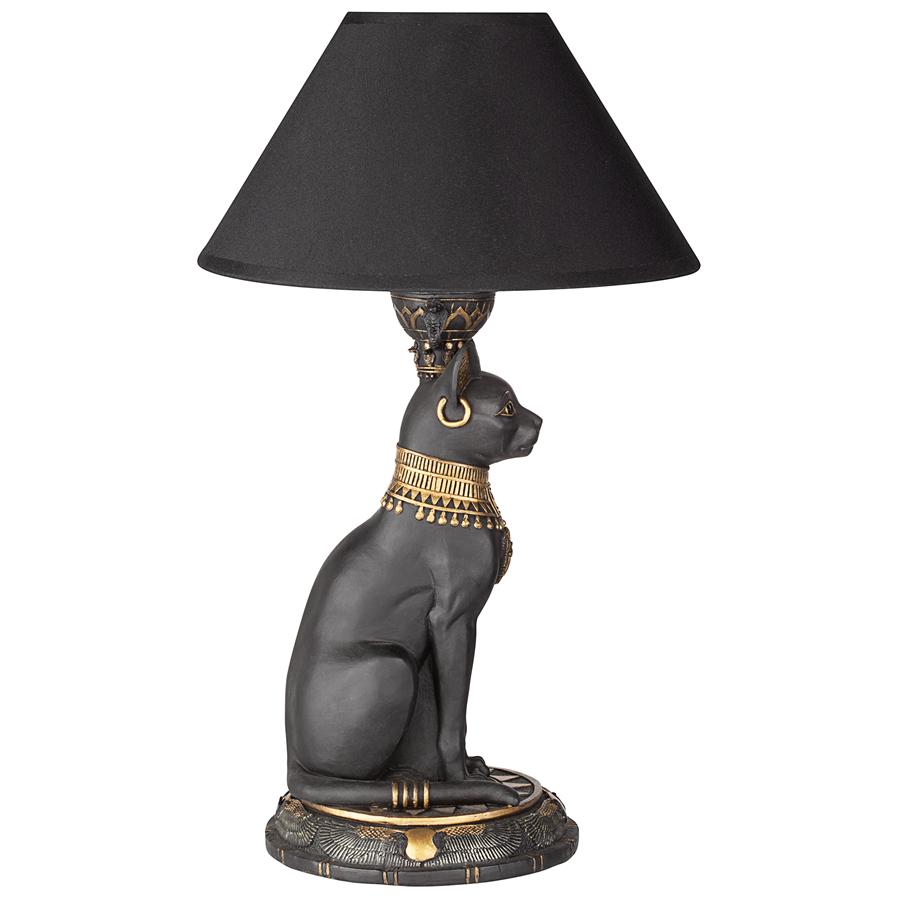 Royal Cat Goddess Bastet Sculptural Table Lamp: Each