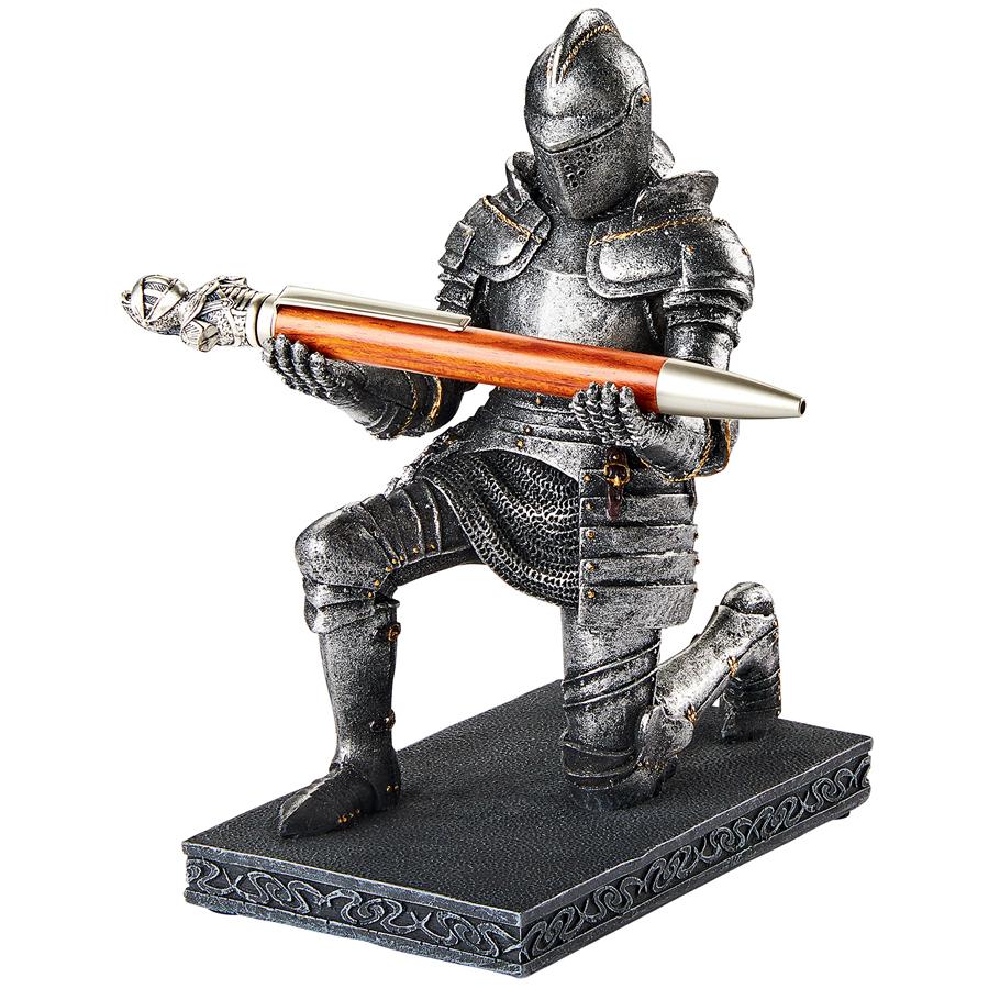 King Arthur's Medieval Knight of the Royal Scribe Pen Holder Statue