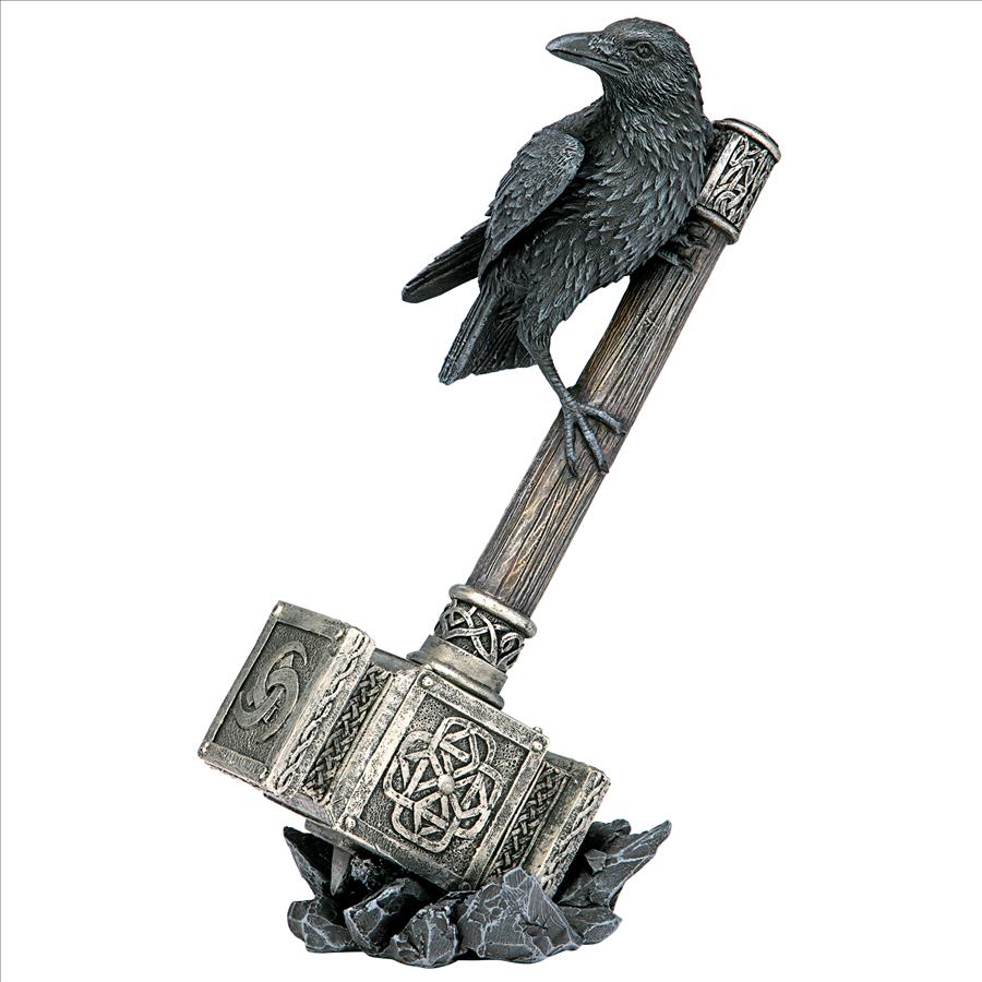 Raven Guardian of Thor’s Thunder Hammer Statue