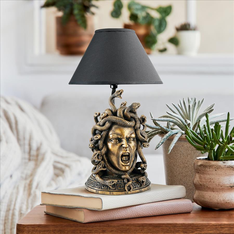 Medusa the Greek Snake-Haired Gorgon Sculptural Table Lamp