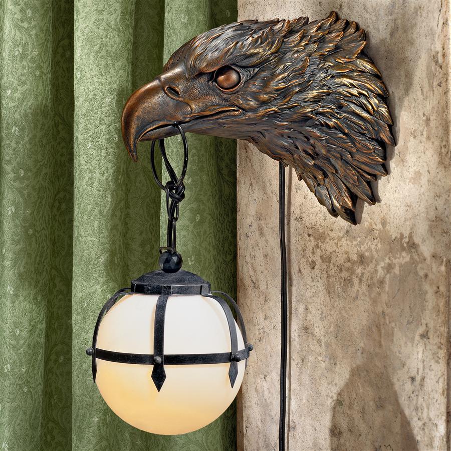 Enlightening Freedom Bald Eagle Sculptural Electric Wall Sconce: Each