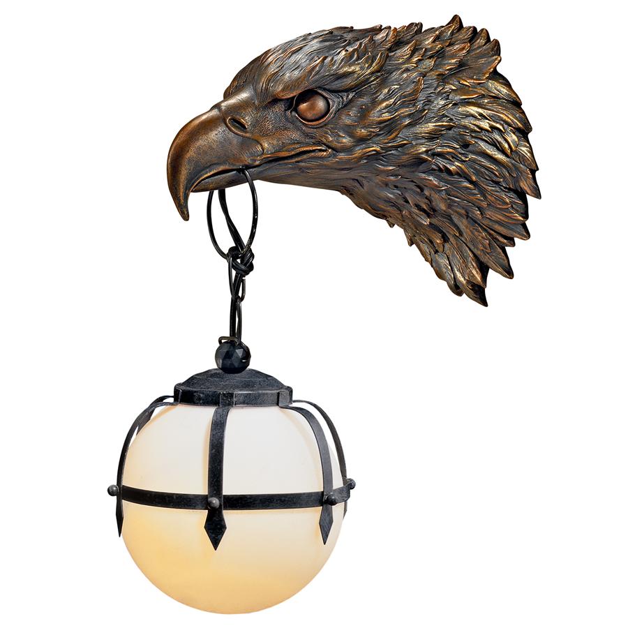 Enlightening Freedom Bald Eagle Sculptural Electric Wall Sconce: Each