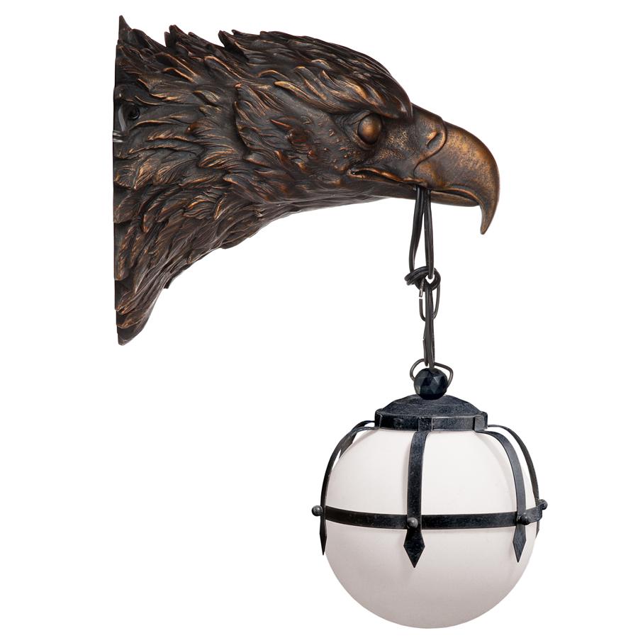 Enlightening Freedom Bald Eagle Sculptural Electric Wall Sconce: Each