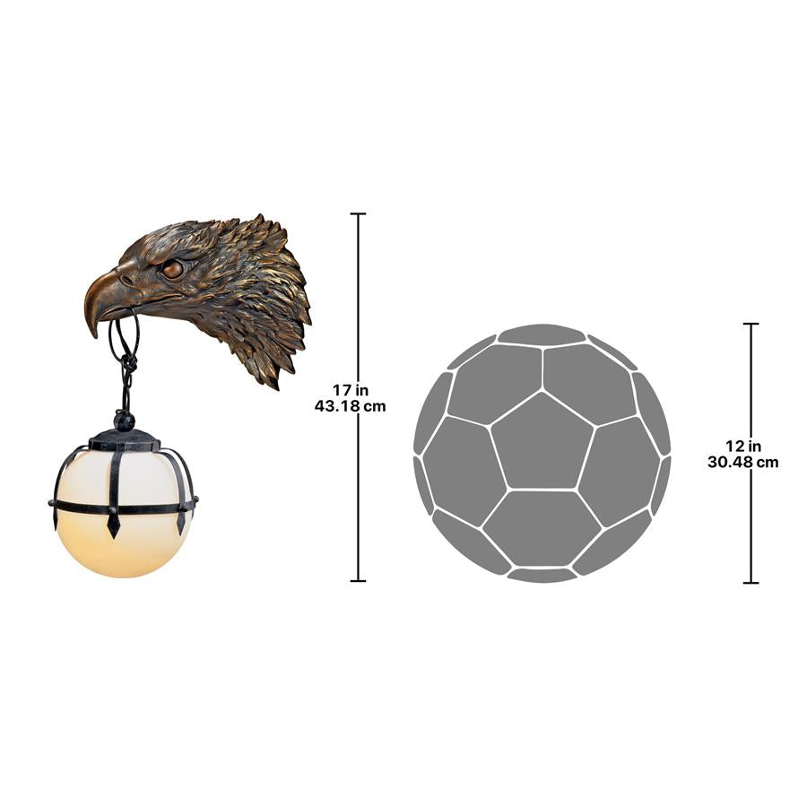 Enlightening Freedom Bald Eagle Sculptural Electric Wall Sconce: Each