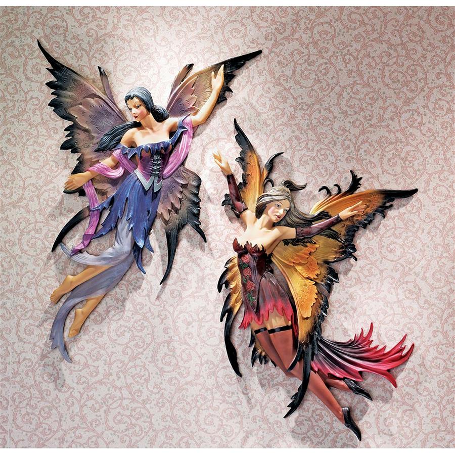 Fairies of the Enchanted Grove Wall Sculptures: Set of Two