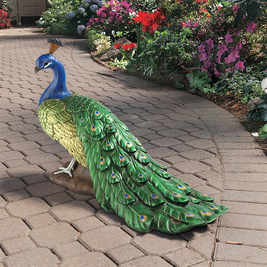 The Regal Peacock Garden Sculpture: Large