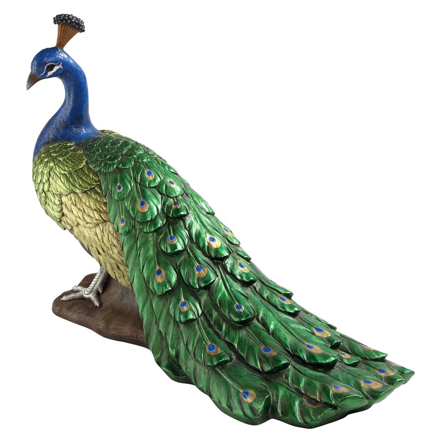 The Regal Peacock Garden Sculpture: Large