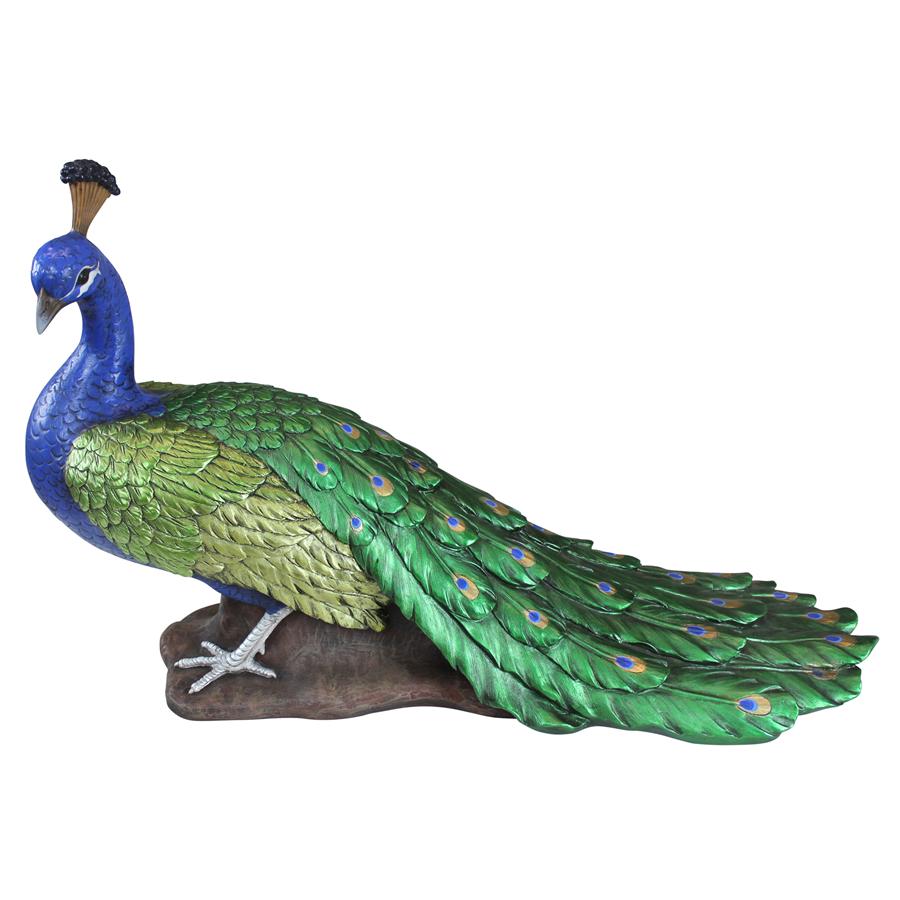 The Regal Peacock Garden Sculpture: Large