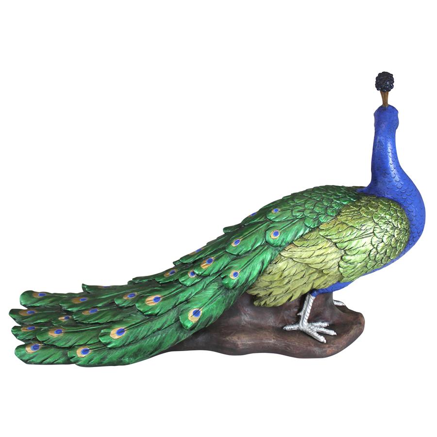 The Regal Peacock Garden Sculpture: Large