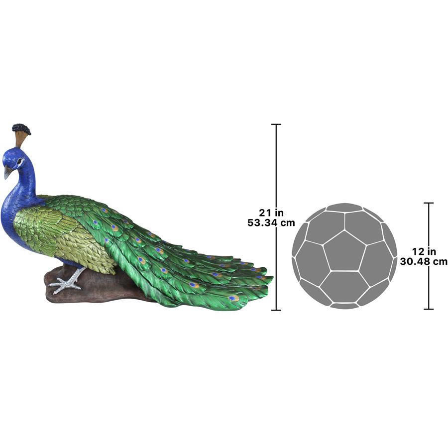 The Regal Peacock Garden Sculpture: Large