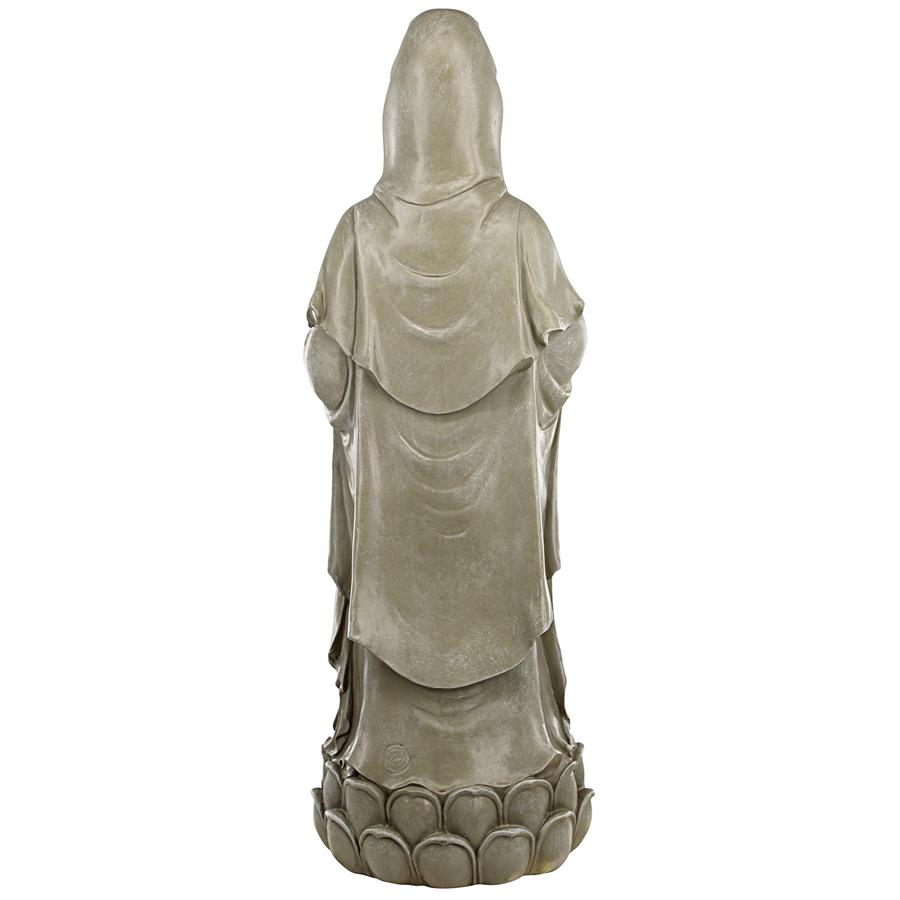 Goddess Guan Yin Standing on a Lotus Statue