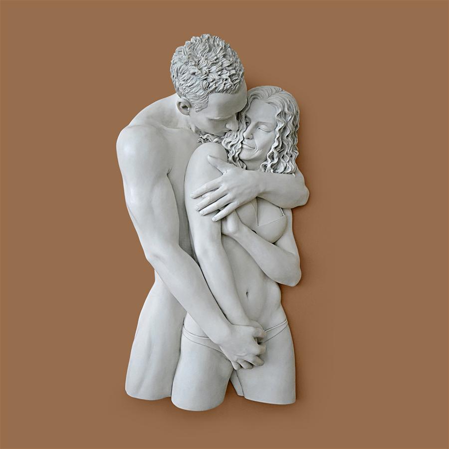 Engulfing Embrace Lovers Wall Sculpture