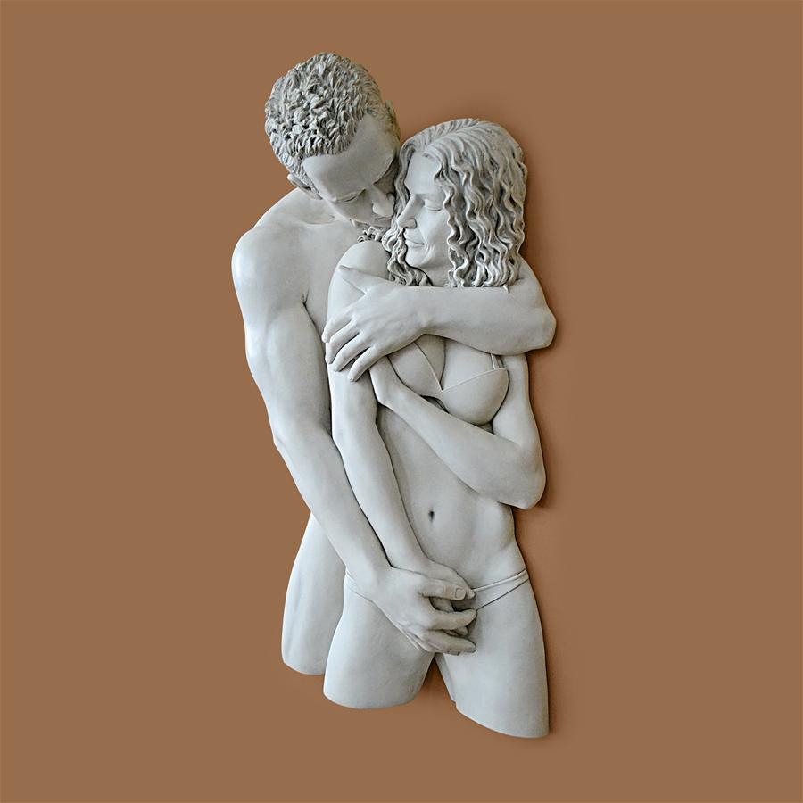 Engulfing Embrace Lovers Wall Sculpture