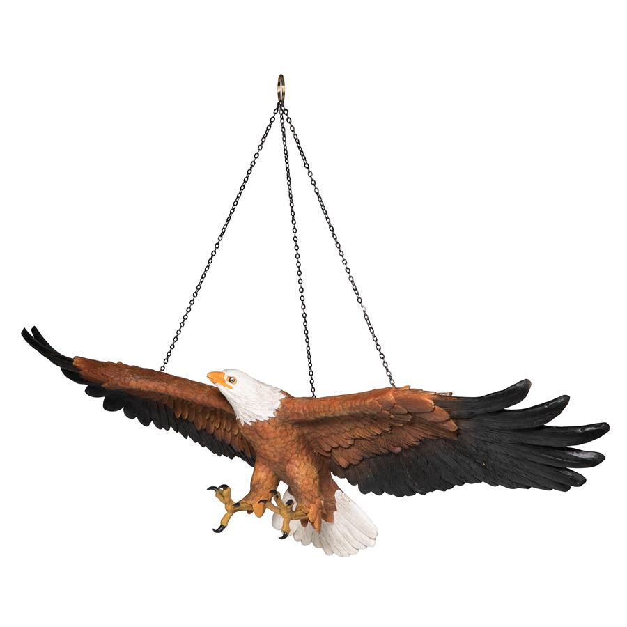 Flight of Freedom Hanging Eagle Sculpture: Each