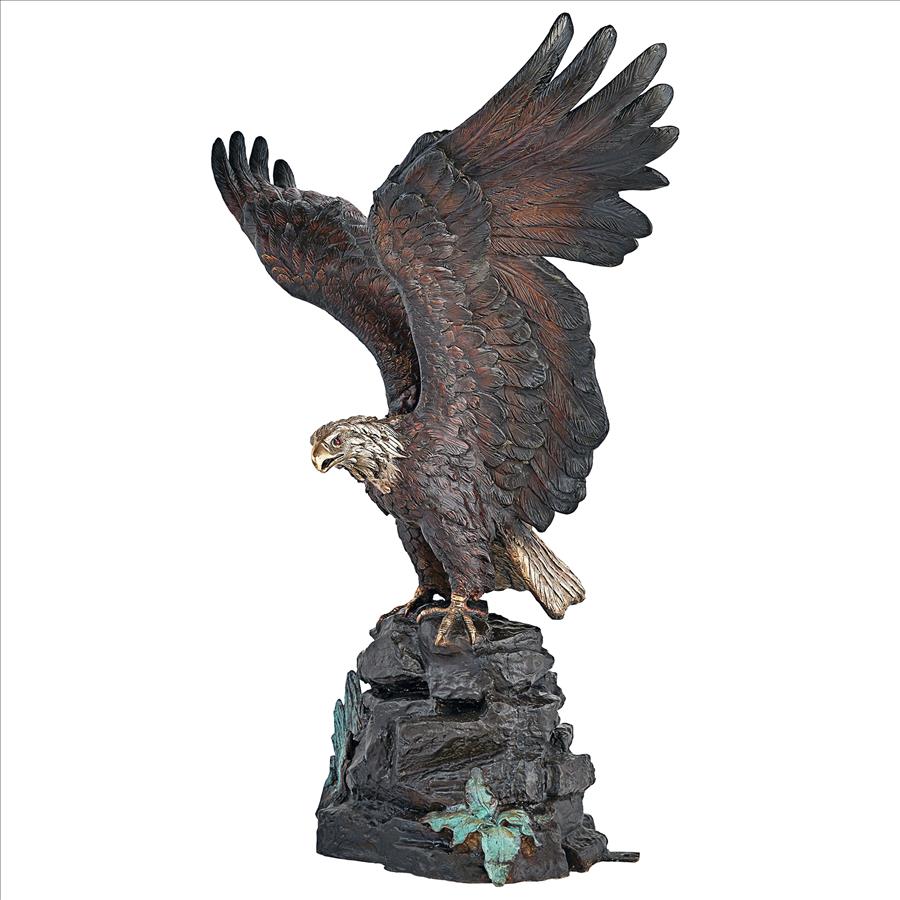 Strength and Patriotism Bald Eagle Cast Bronze Garden Statue