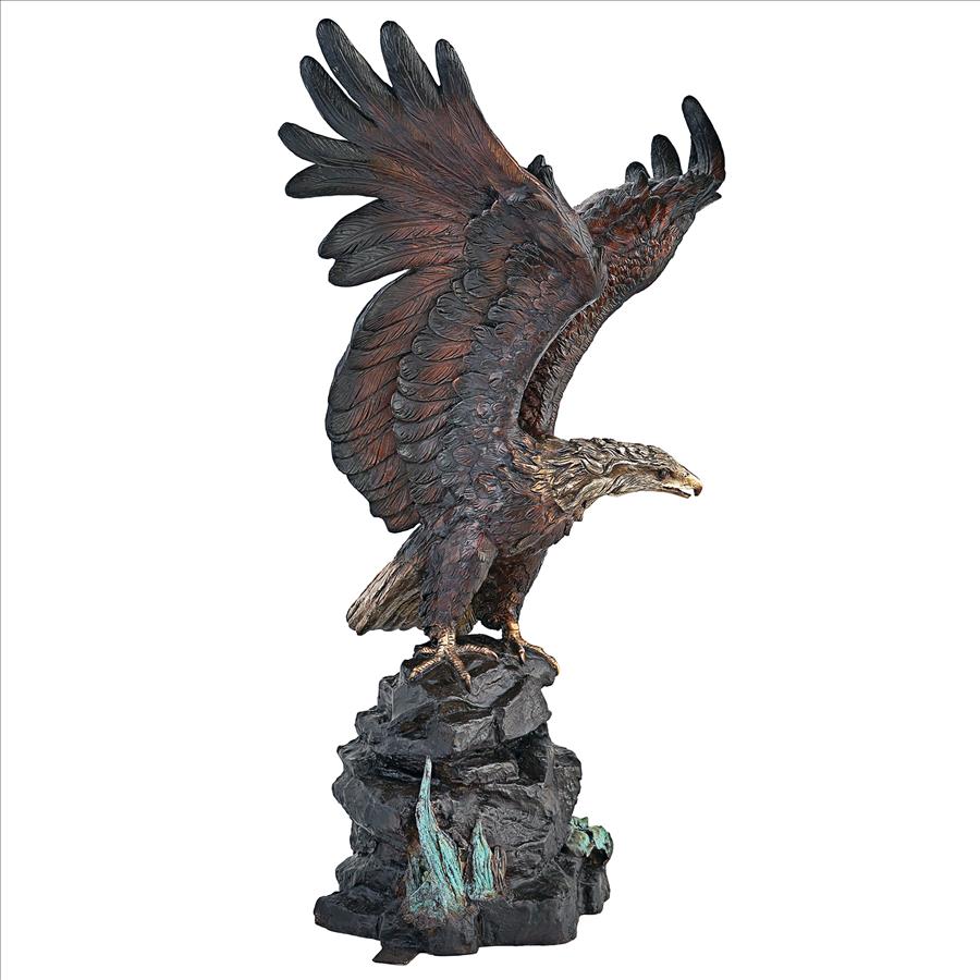 Strength and Patriotism Bald Eagle Cast Bronze Garden Statue