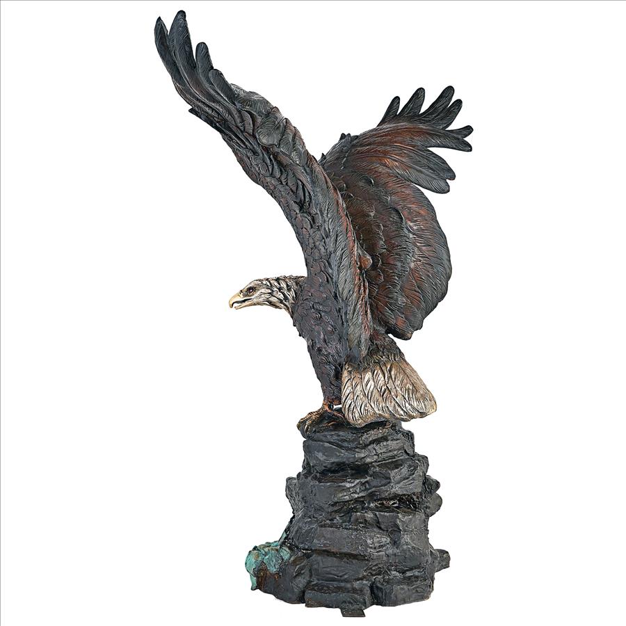 Strength and Patriotism Bald Eagle Cast Bronze Garden Statue